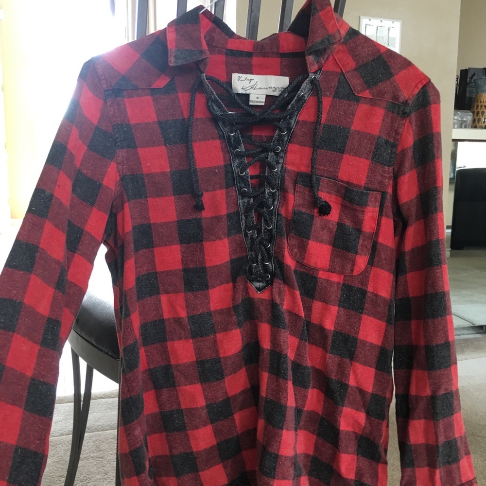 Vintage Havana flannel tie down shirt
